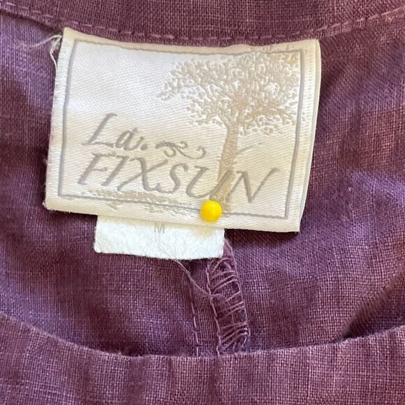 La FIXSUN 100% Linen Purple Tunic Dress Size Medium - Picture 3 of 6